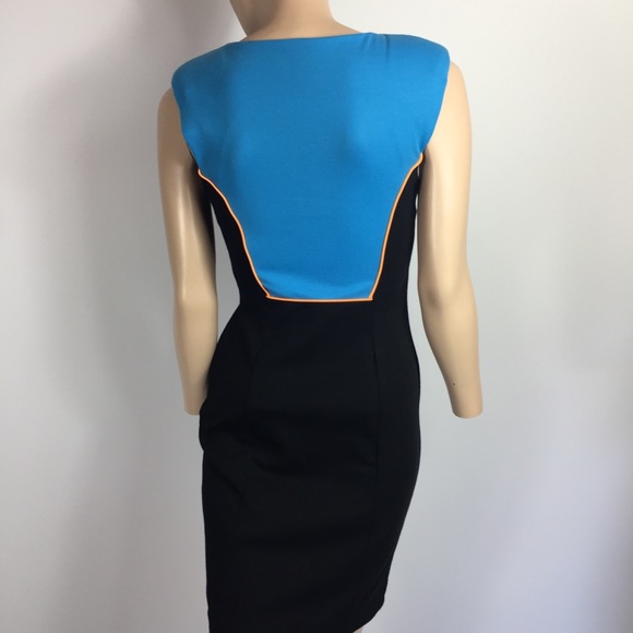 Asos Petite Color Block Sheath Dress Shoulder Pads Size 6 P Petite - Picture 6 of 8